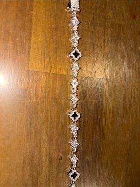 Women's Rose Gold Cubic Zirconia Tennis Bracelet - Elegant Sparkle